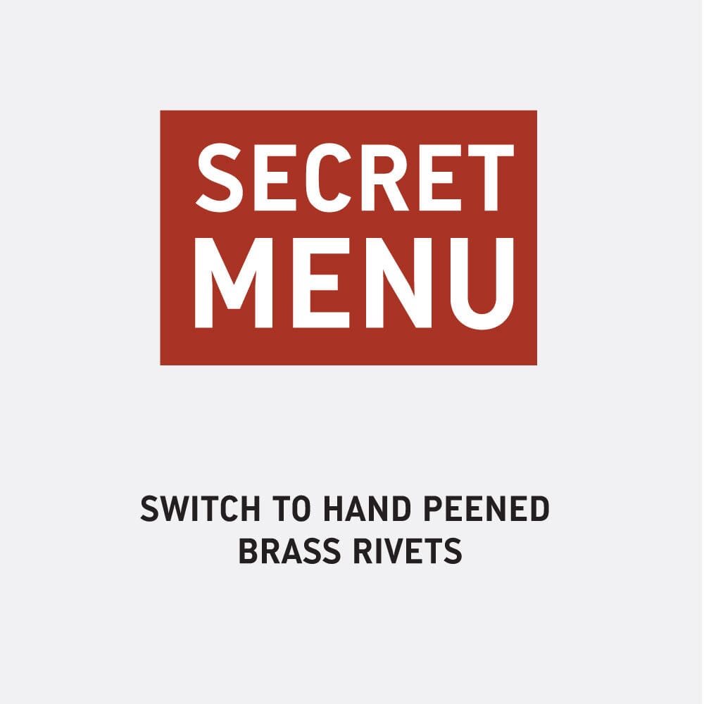 SWITCH TO HAND PEENED BRASS RIVETS