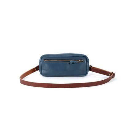 LEATHER FANNY PACK / LEATHER WAIST BAG - SMOKEY BLUE