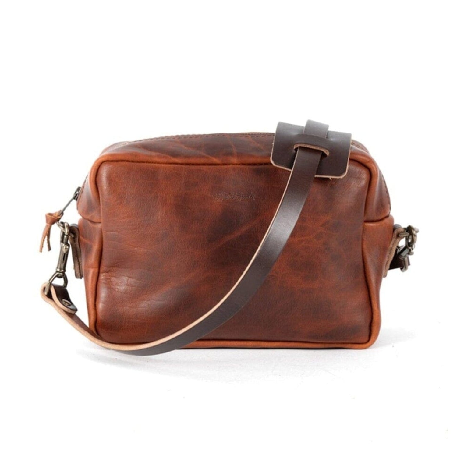 SARAH LEATHER CROSSBODY - MEDIUM - WHISKY BISON | MOCHA STRAPS