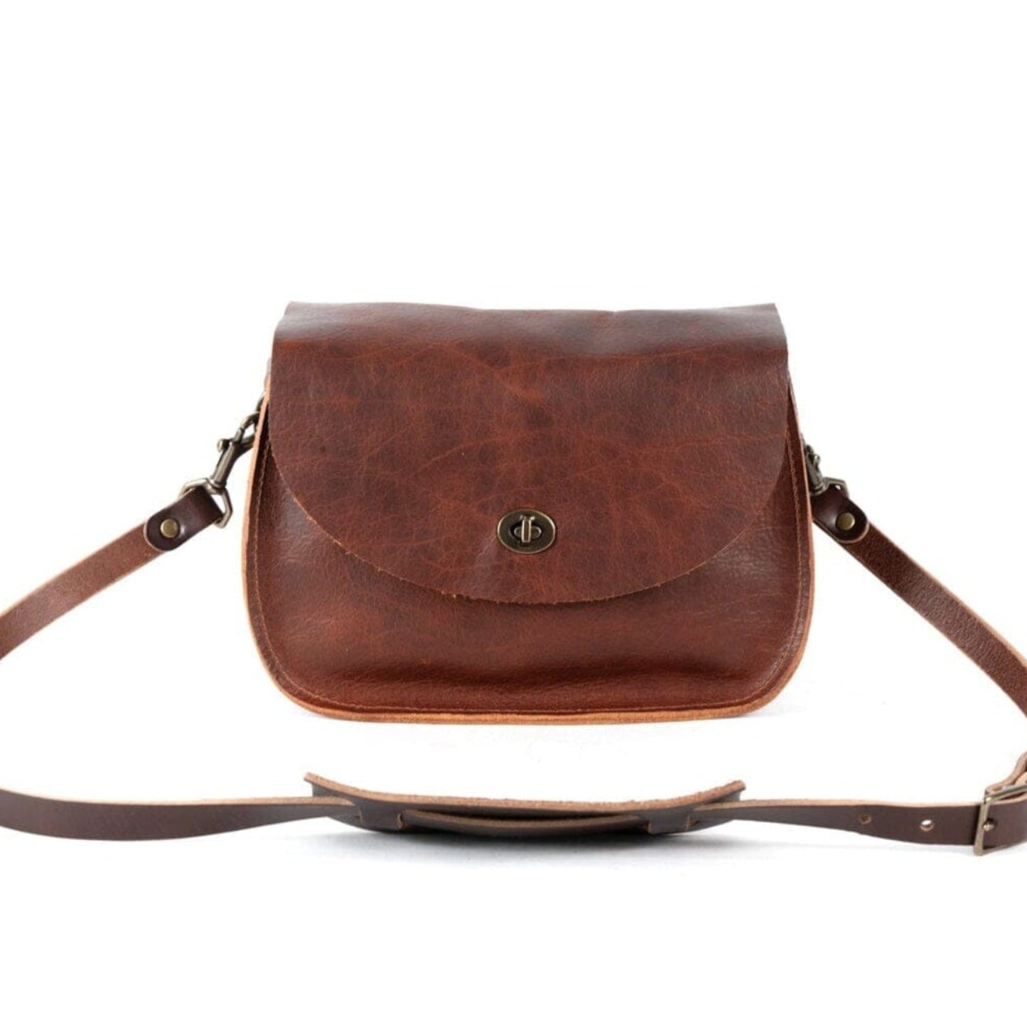 VIVIAN SATCHEL LEATHER CROSSBODY - WHISKY BISON