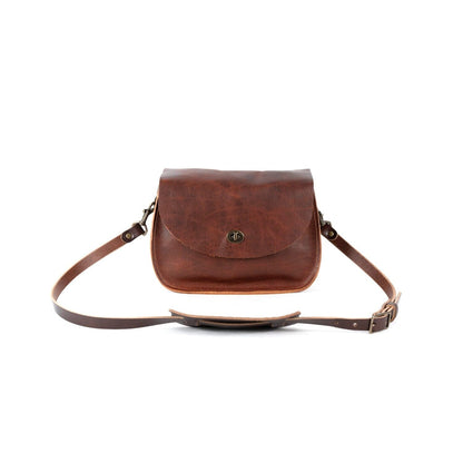 VIVIAN SATCHEL LEATHER CROSSBODY - WHISKY BISON