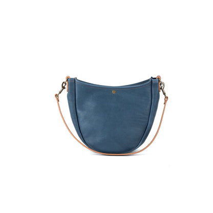 CELESTE LEATHER HOBO BAG - SMOKEY BLUE