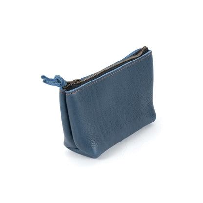 LEATHER ZIPPERED POUCH WITH GUSSET - LARGE