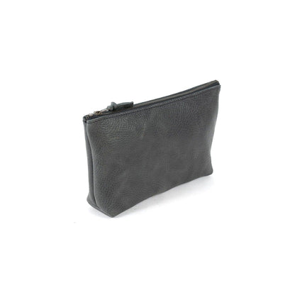 LEATHER ZIPPERED POUCH WITH GUSSET - LARGE