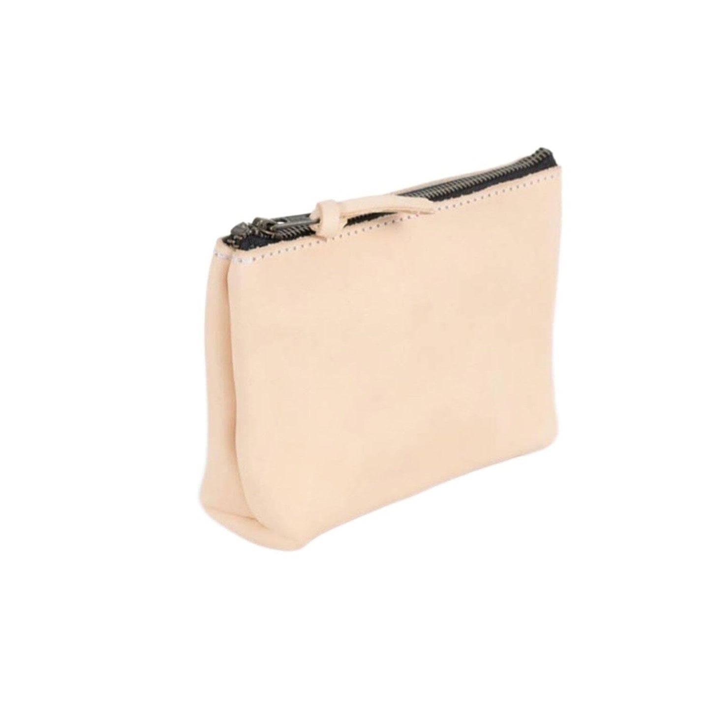 LEATHER ZIPPERED POUCH WITH GUSSET - LARGE