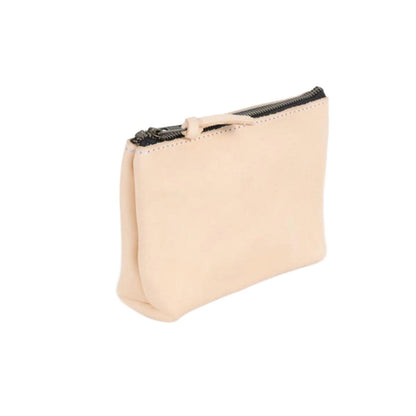 LEATHER ZIPPERED POUCH WITH GUSSET - LARGE