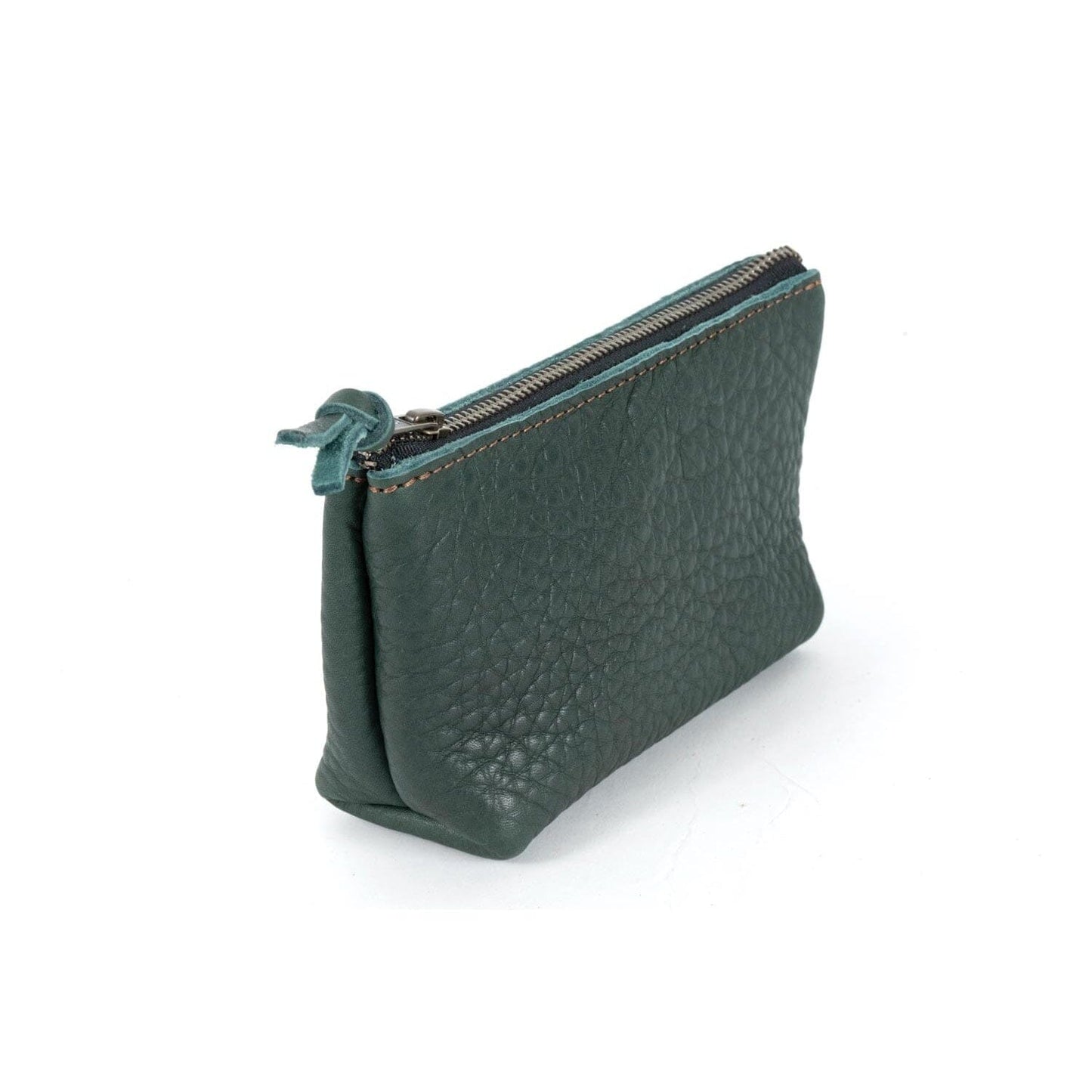 LEATHER ZIPPERED POUCH WITH GUSSET - LARGE