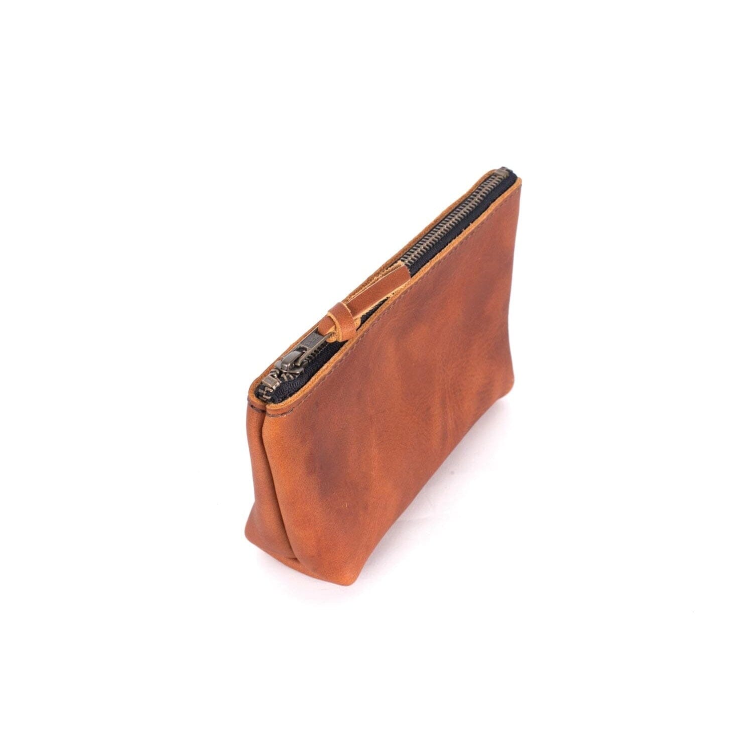 LEATHER ZIPPERED POUCH WITH GUSSET - LARGE – Go Forth Goods ®