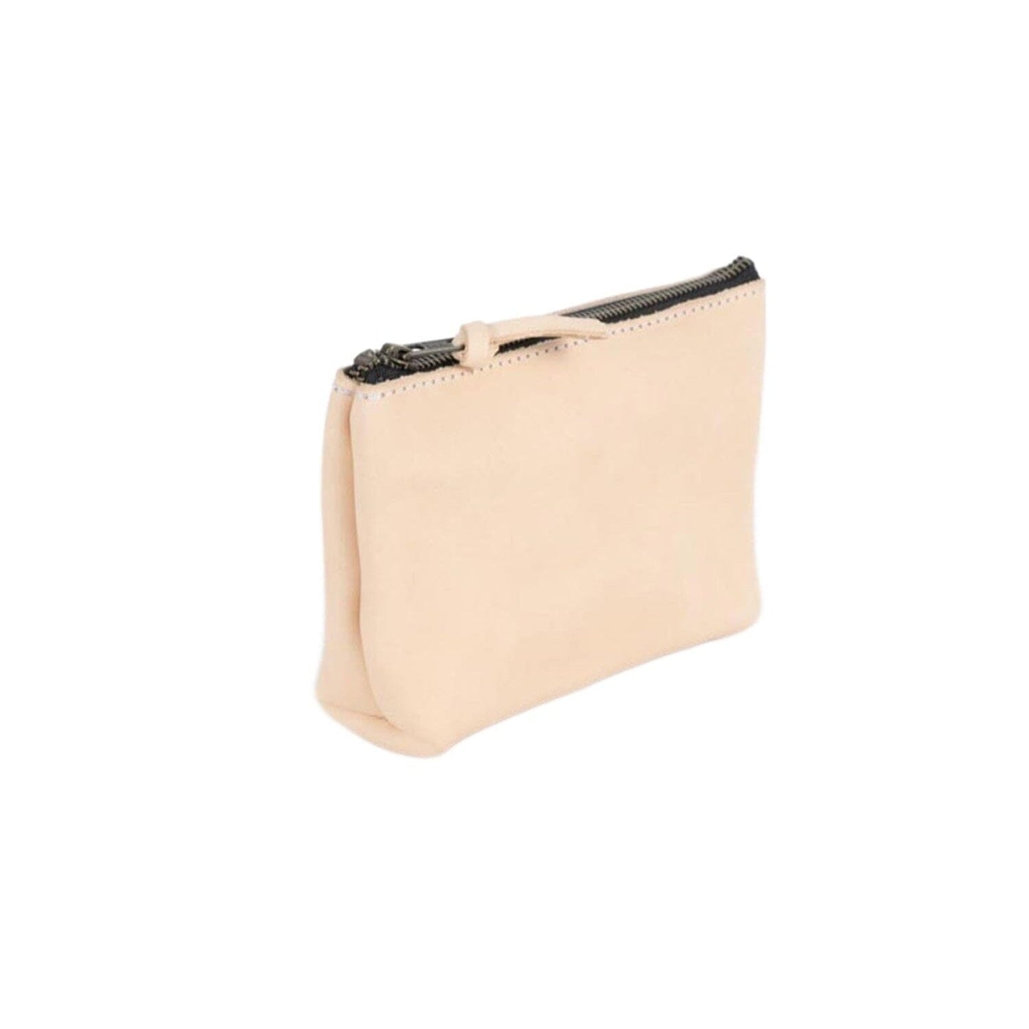 LEATHER ZIPPERED POUCH WITH GUSSET - MEDIUM
