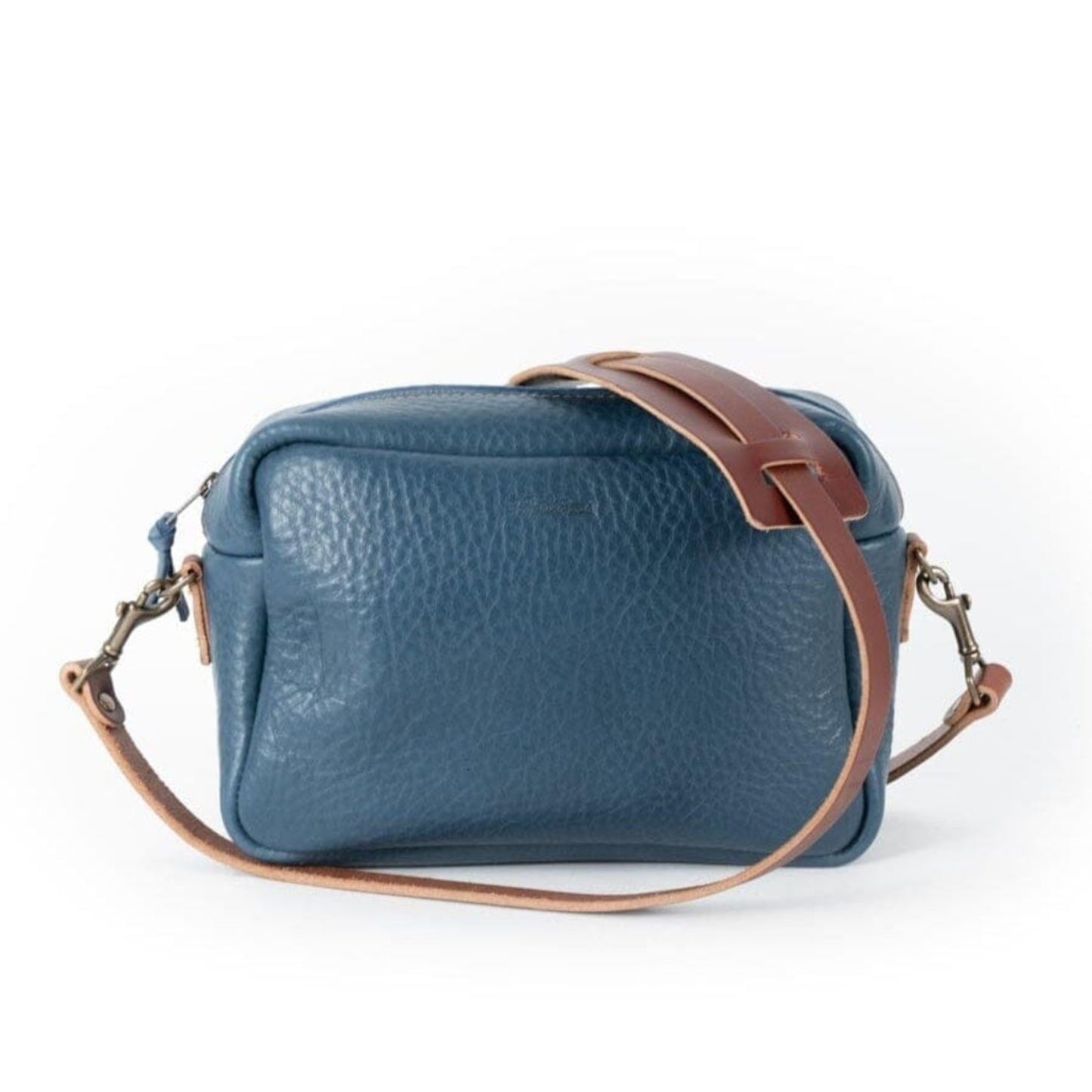 SARAH LEATHER CROSSBODY - MEDIUM - SMOKEY BLUE