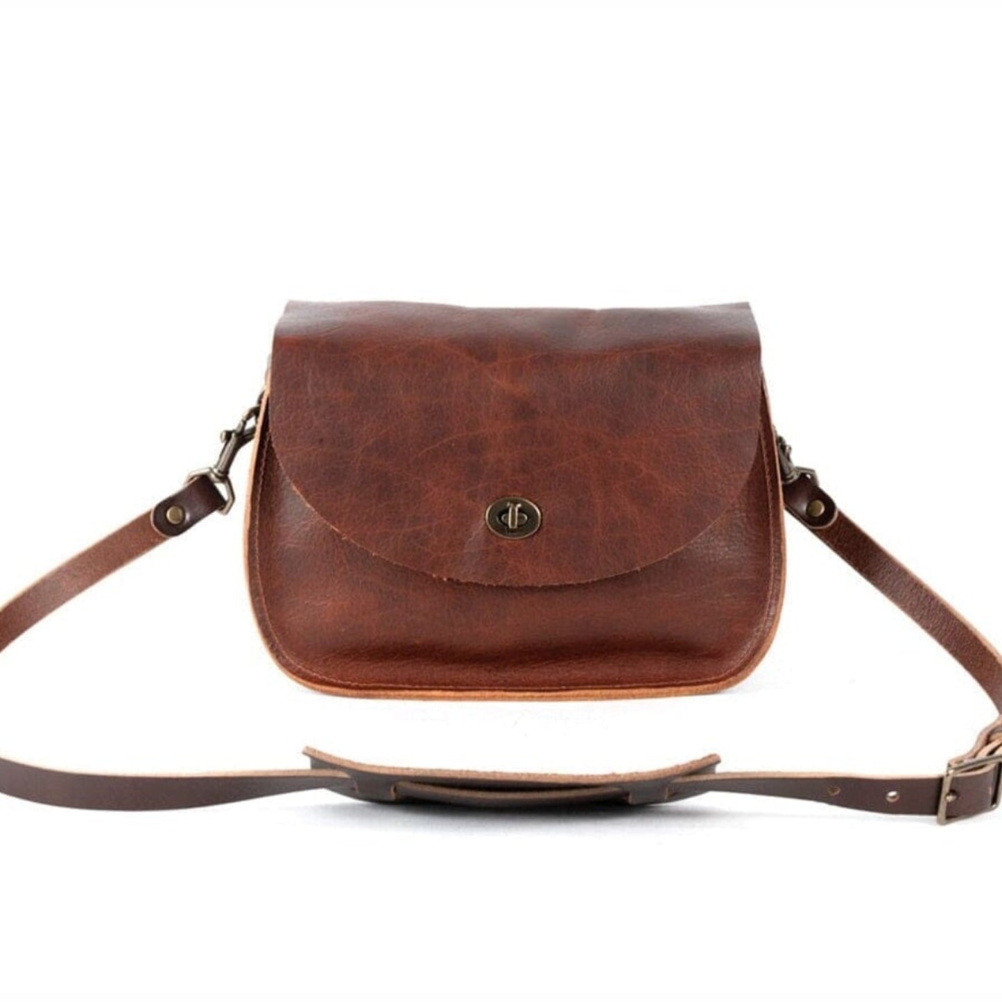 VIVIAN SATCHEL LEATHER CROSSBODY - SMALL - WHISKY BISON