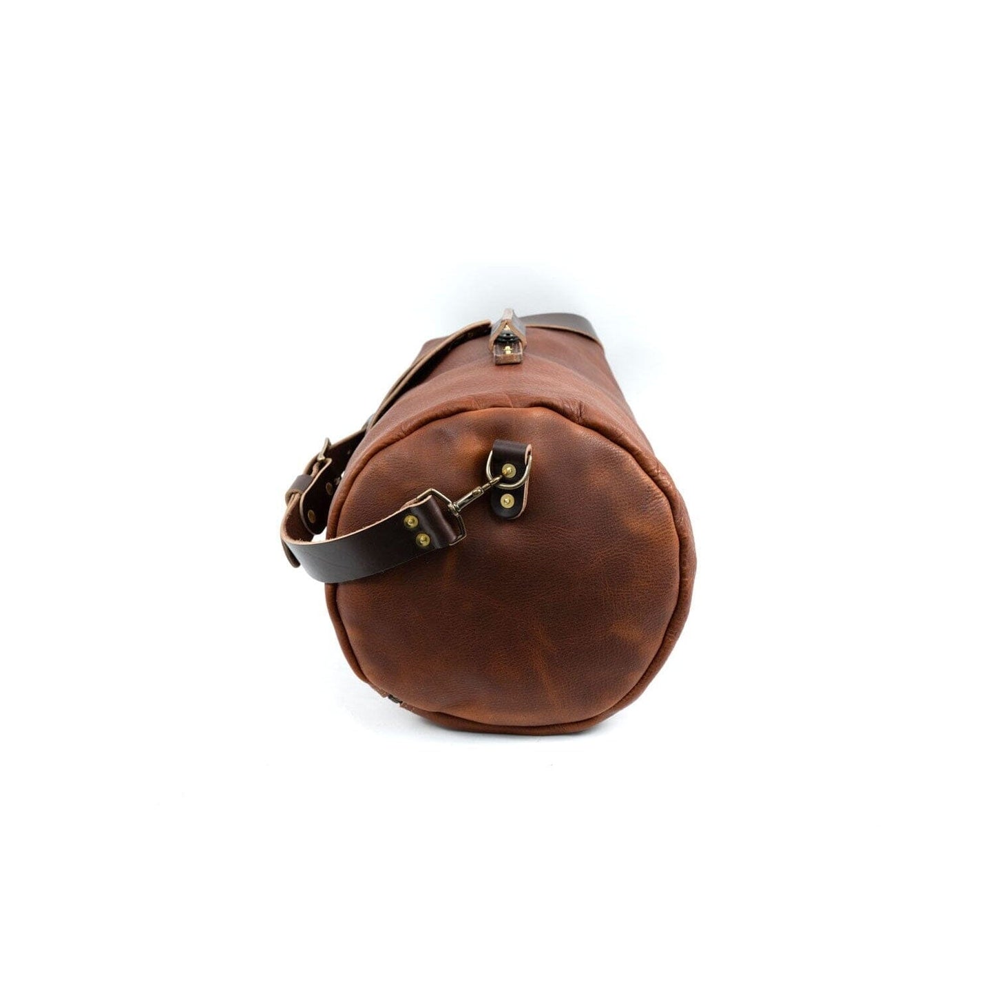 GUNNAR ZIPPERED LEATHER DUFFLE BAG - MILITARY STYLE DUFFLE BAG