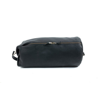 GUNNAR ZIPPERED LEATHER DUFFLE BAG - MILITARY STYLE DUFFLE BAG