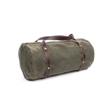 Go Forth Goods William Waxed Canvas Weekender Duffle Bag Field Tan