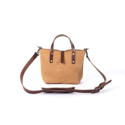 AVERY LEATHER TOTE BAG - MINI CROSSBODY - TAN