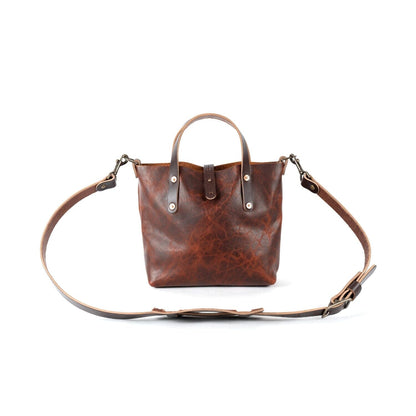 AVERY LEATHER TOTE BAG - MINI CROSSBODY - WHISKY BISON