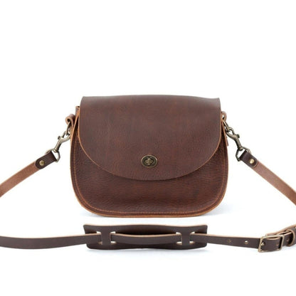 VIVIAN SATCHEL LEATHER CROSSBODY - RUSTIC PECAN