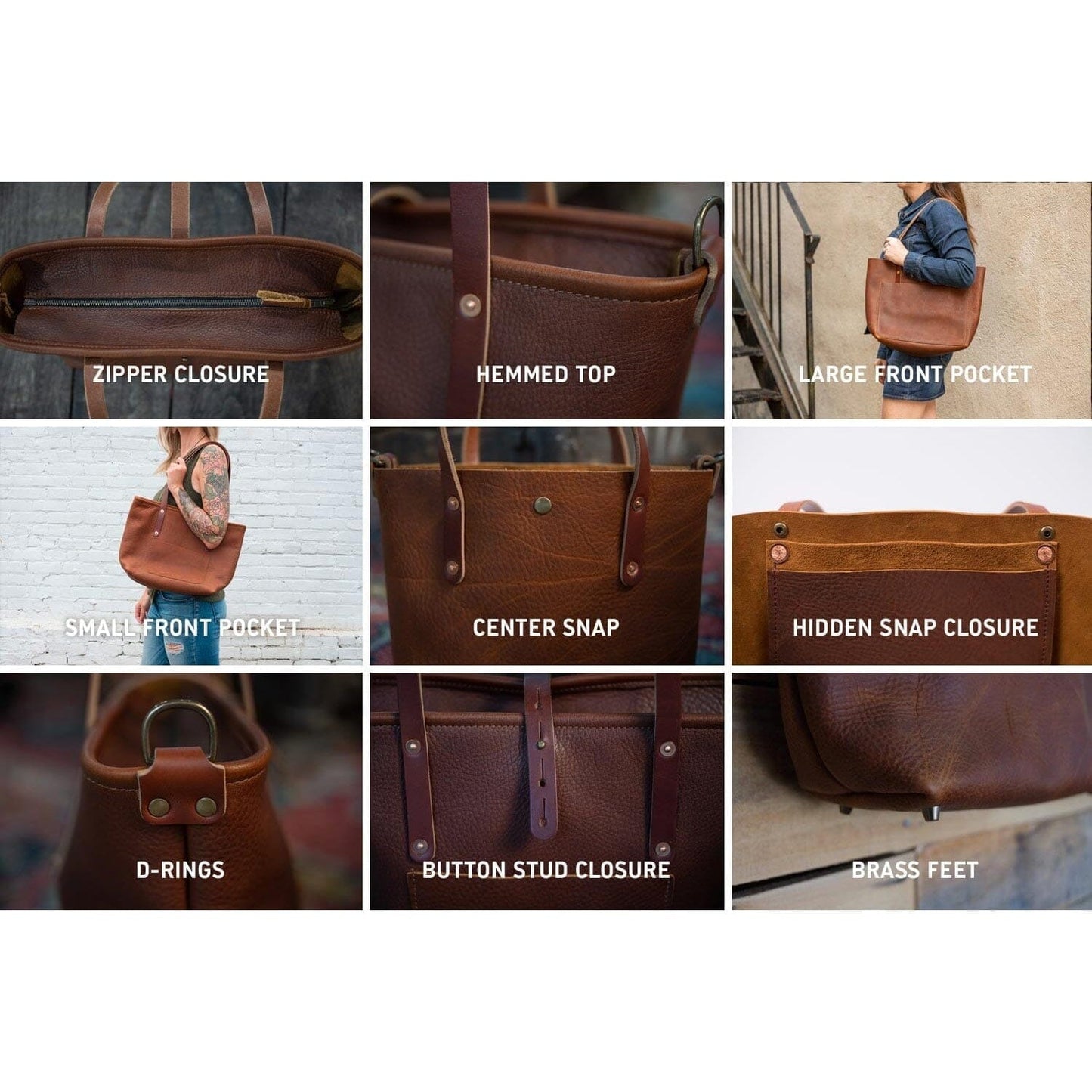 AVERY LEATHER TOTE BAG - MEDIUM - WHISKY BISON