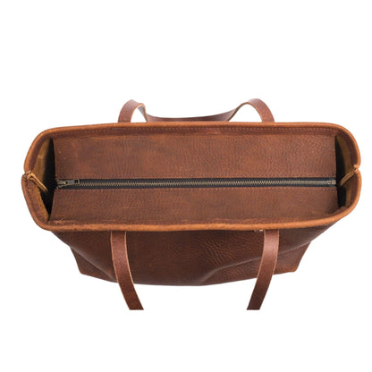 AVERY LEATHER TOTE BAG - MEDIUM - WITH ZIPPER - IN STOCK