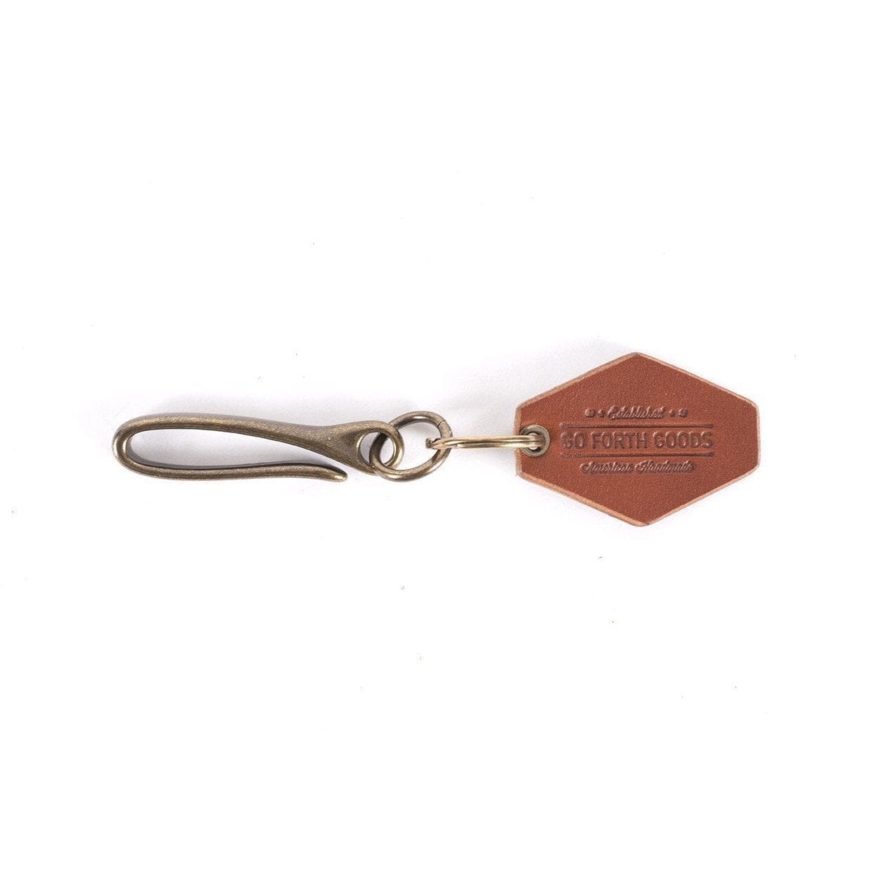 Go Forth Goods Fish Hook Key Chain Saddle/Brass
