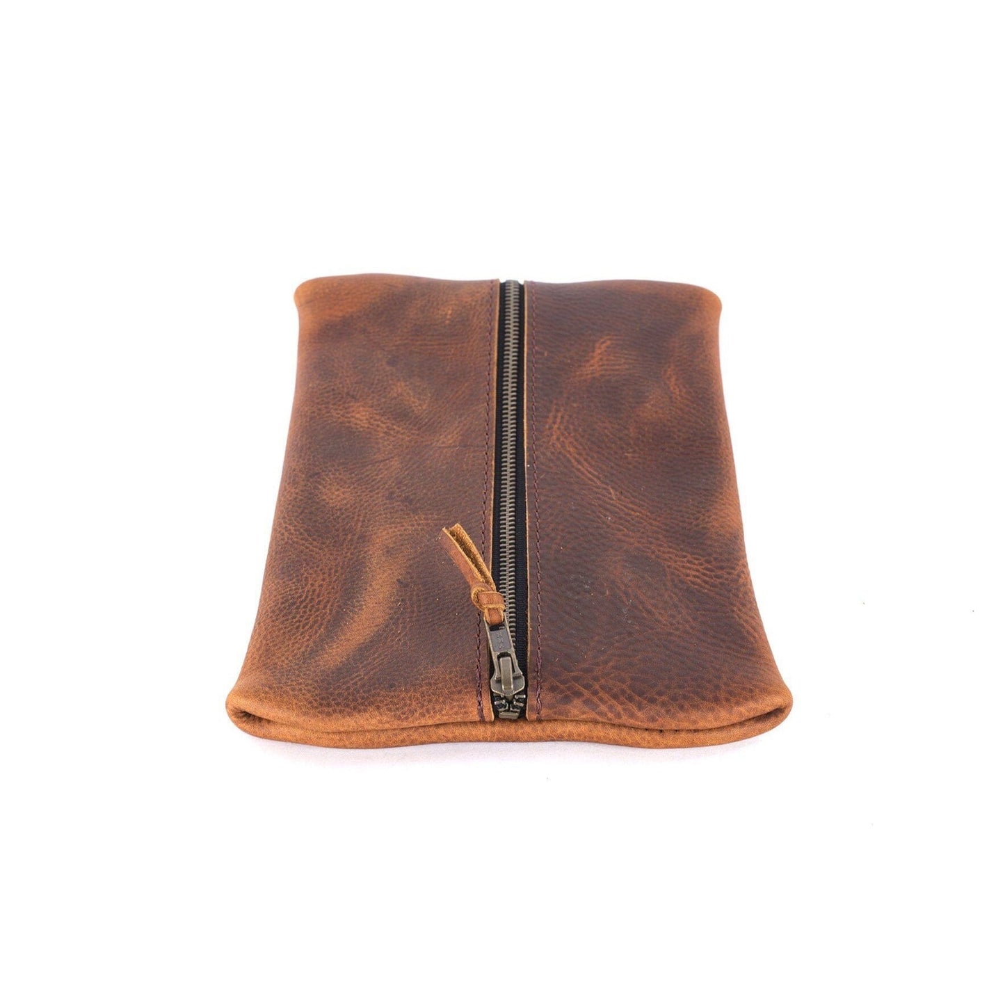 FLAT PACK ZIPPERED LEATHER POUCH