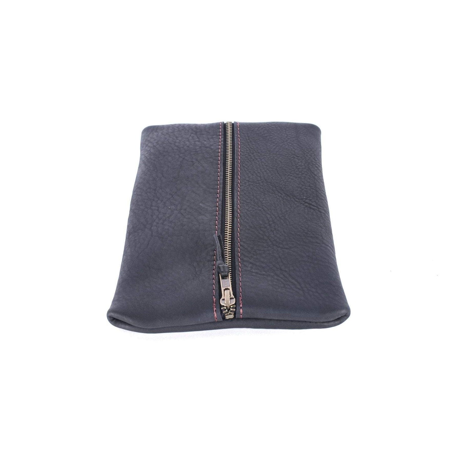 FLAT PACK ZIPPERED LEATHER POUCH