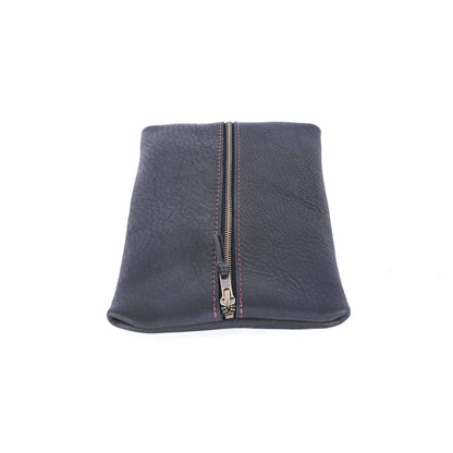 FLAT PACK ZIPPERED LEATHER POUCH