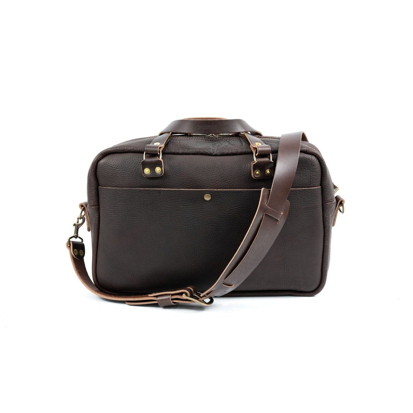 HARRIS LEATHER BRIEFCASE - MOCHA - IN STOCK