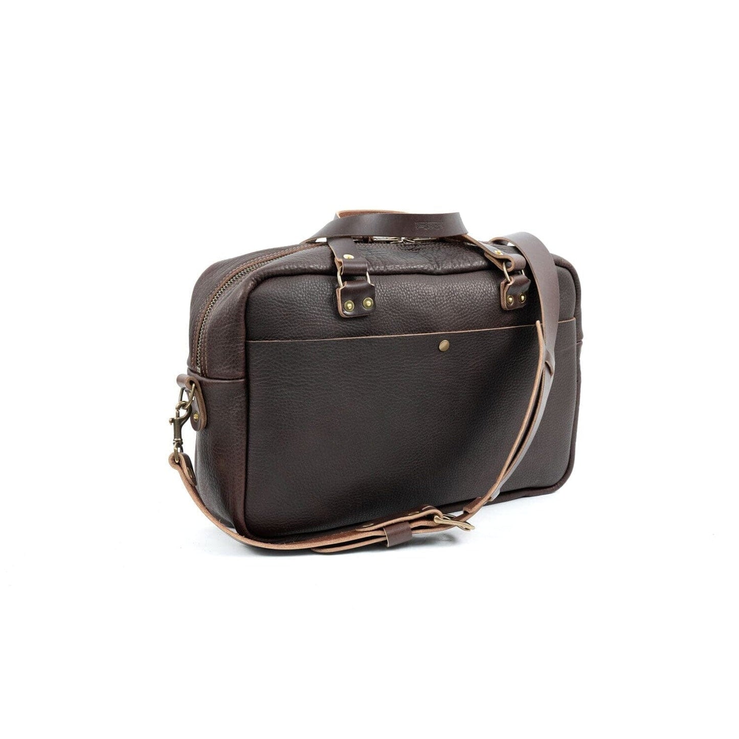 HARRIS LEATHER BRIEFCASE - MOCHA - IN STOCK