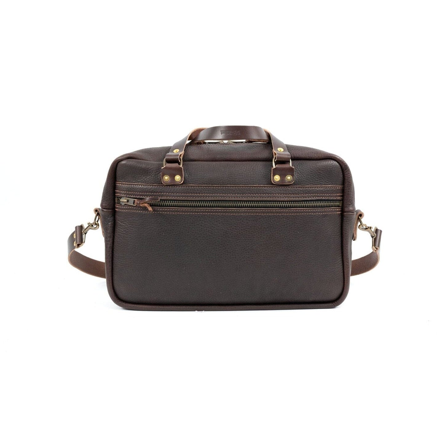 HARRIS LEATHER BRIEFCASE - MOCHA - IN STOCK