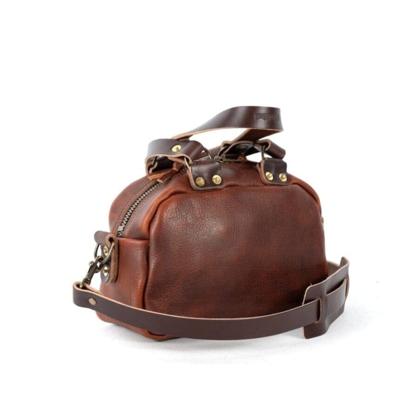 HOFFMAN LEATHER CROSSBODY BAG - MINI - WHISKY BISON