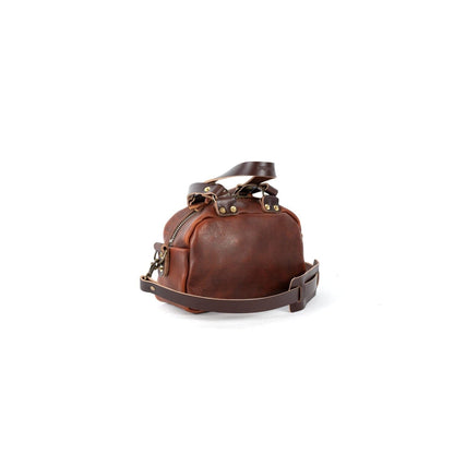 HOFFMAN LEATHER CROSSBODY BAG - MINI - WHISKY BISON