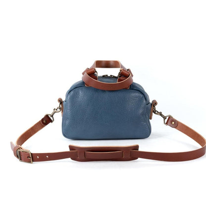 HOFFMAN LEATHER CROSSBODY BAG - MINI - SMOKEY BLUE