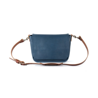 KINDLE LEATHER SATCHEL - SMOKEY BLUE