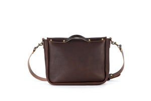 STEPHEN LEATHER MESSENGER BAG - SMALL - CHERRY BISON