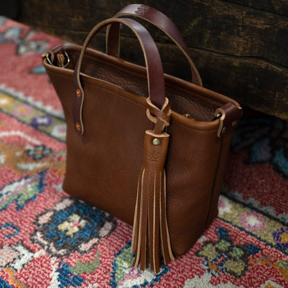 LEATHER TASSEL BAG CHARM - LONG