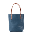 AVERY LEATHER TOTE BAG - SLIM LARGE - SMOKEY BLUE