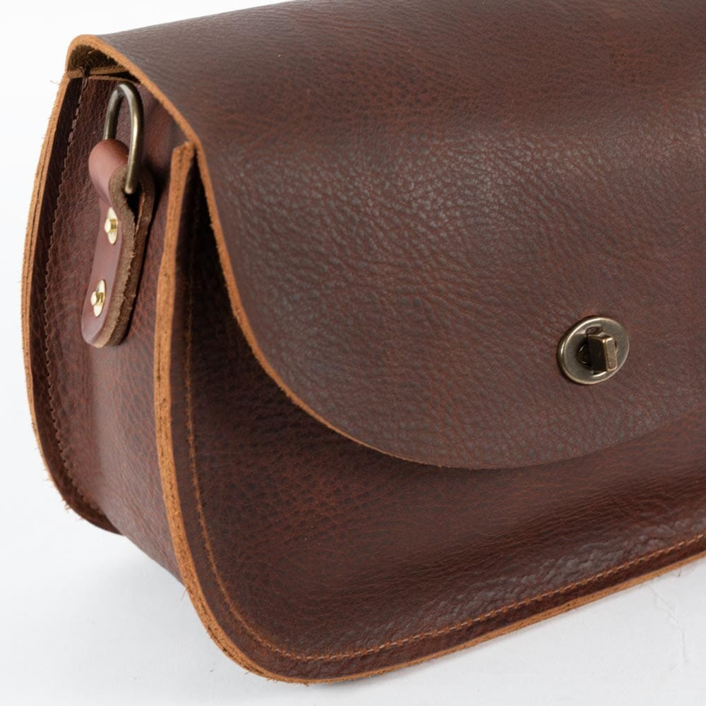 VIVIAN SATCHEL LEATHER CROSSBODY - DELUXE - COBALT BISON