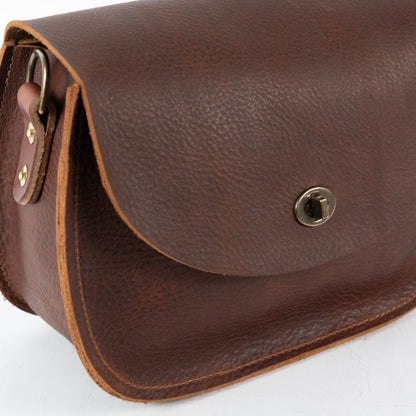 VIVIAN SATCHEL LEATHER CROSSBODY DELUXE - CHARCOAL BISON