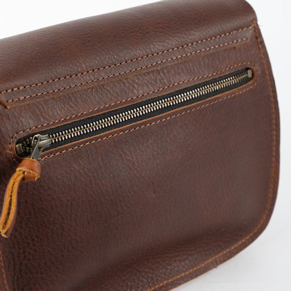 VIVIAN SATCHEL LEATHER CROSSBODY - DELUXE - COBALT BISON