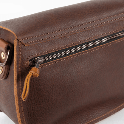 VIVIAN SATCHEL LEATHER CROSSBODY DELUXE - RUSTIC PECAN