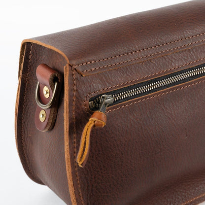 VIVIAN SATCHEL LEATHER CROSSBODY DELUXE - CHARCOAL BISON