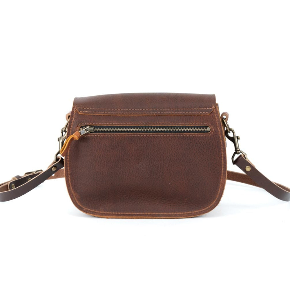 VIVIAN SATCHEL LEATHER CROSSBODY - DELUXE - COBALT BISON