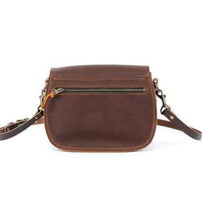 VIVIAN SATCHEL LEATHER CROSSBODY DELUXE - CHARCOAL BISON