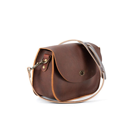 VIVIAN SATCHEL LEATHER CROSSBODY DELUXE - CHARCOAL BISON