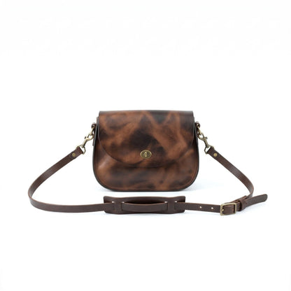 VIVIAN SATCHEL LEATHER CROSSBODY DELUXE - RUSTIC PECAN