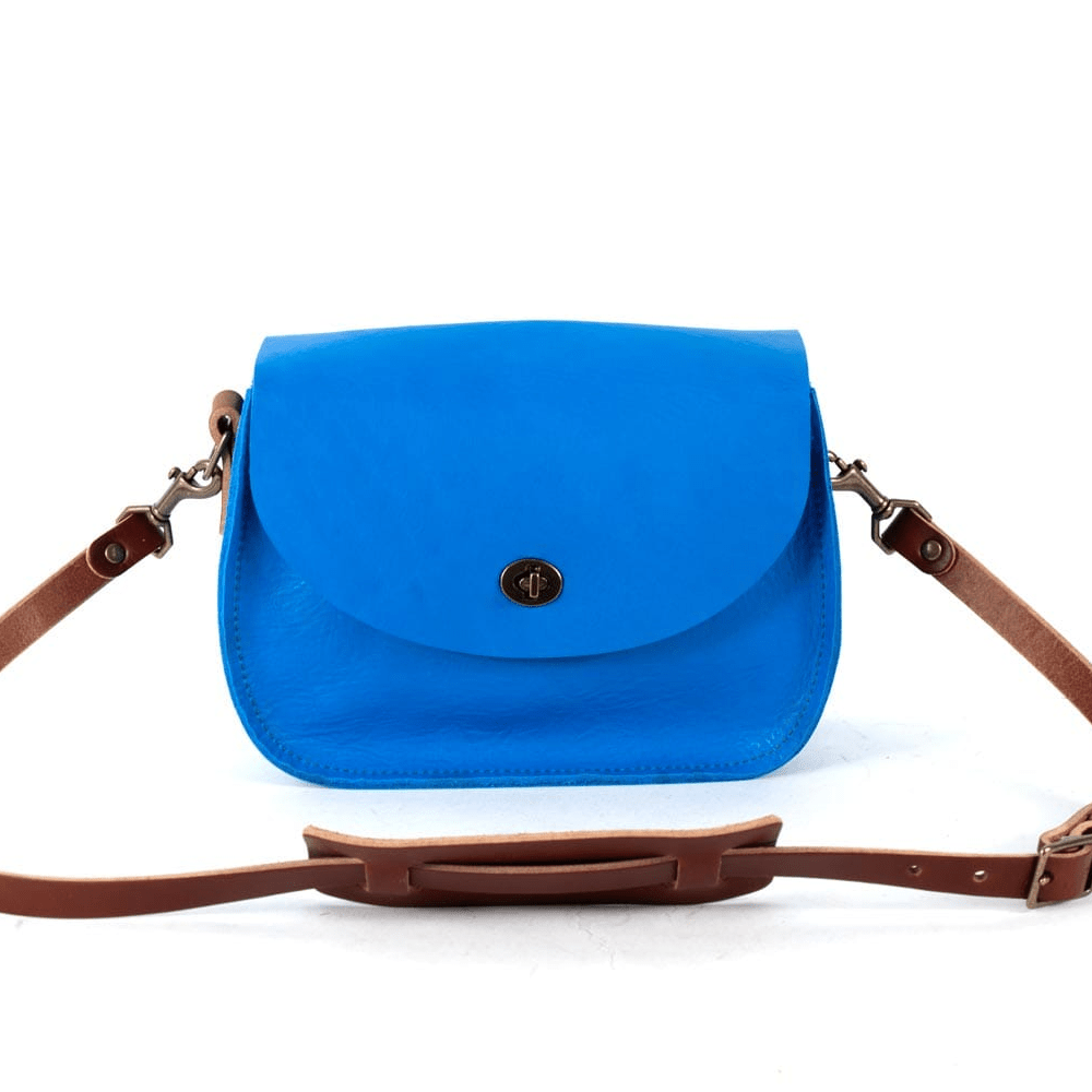 VIVIAN SATCHEL LEATHER CROSSBODY DELUXE - OCEAN BLUE