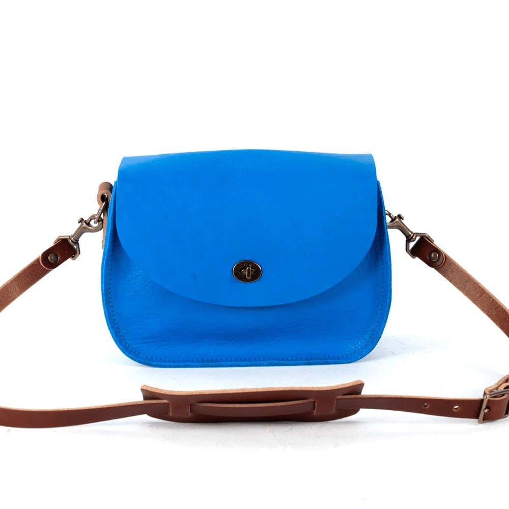 VIVIAN SATCHEL LEATHER CROSSBODY - OCEAN BLUE