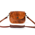 VIVIAN SATCHEL LEATHER CROSSBODY - SMALL - PEANUT BISON