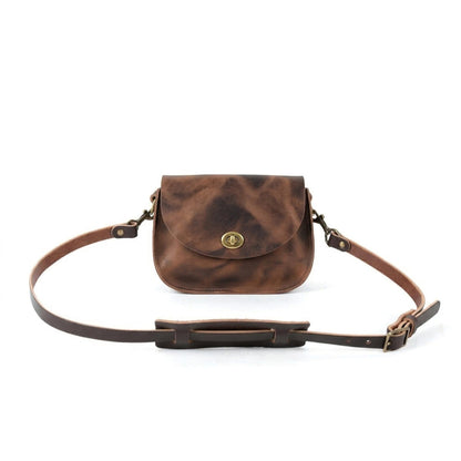 VIVIAN SATCHEL LEATHER CROSSBODY - SMALL - RUSTIC PECAN